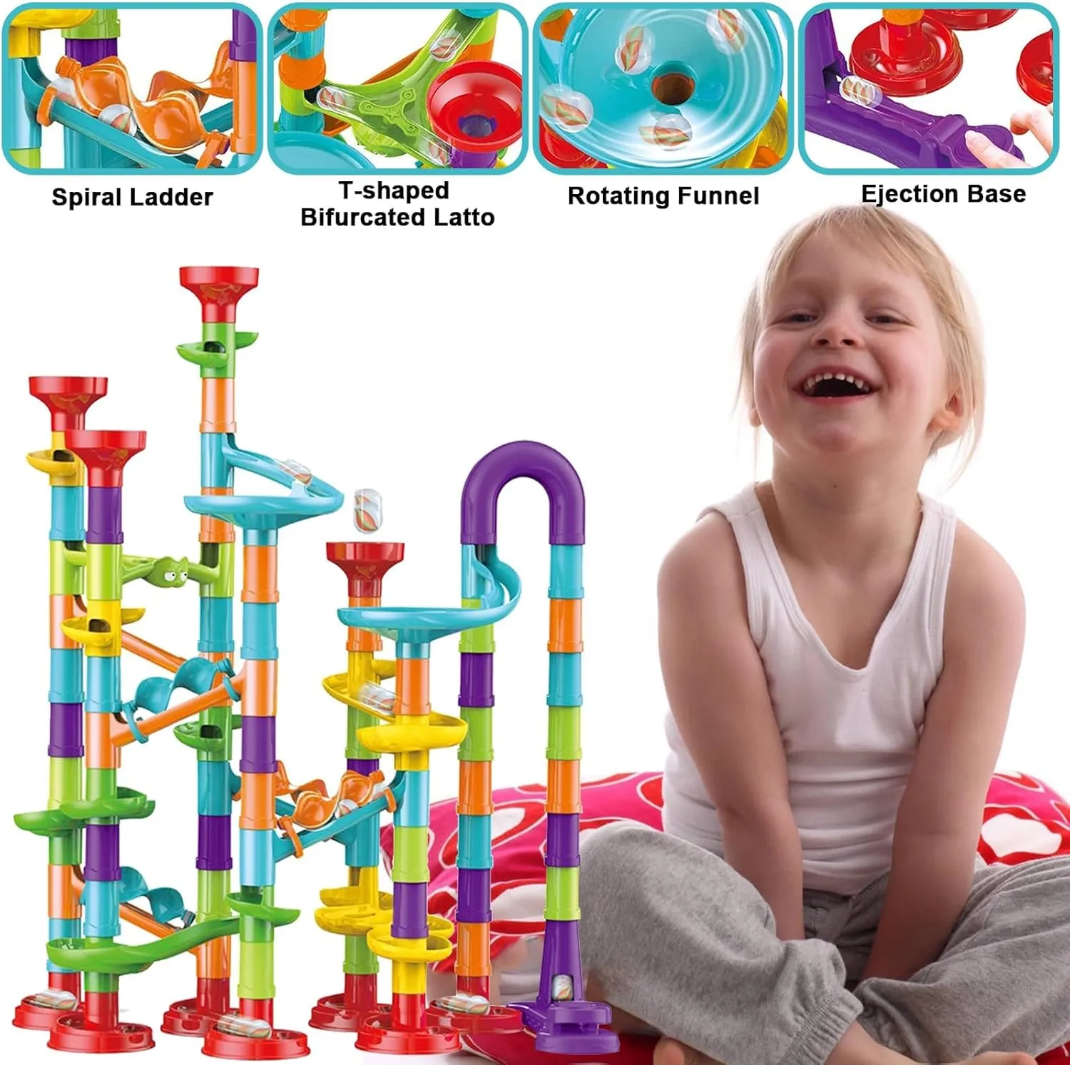 142Pcs Piece DIY Marble Run Race Set