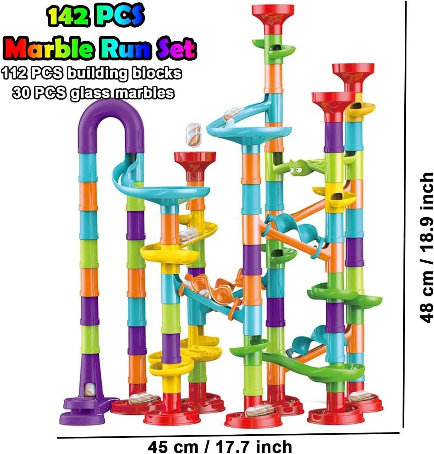 142Pcs Piece DIY Marble Run Race Set