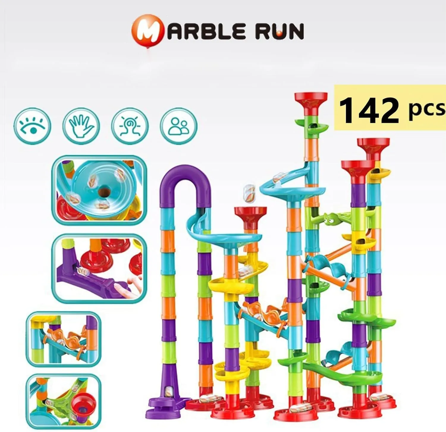 142Pcs Piece DIY Marble Run Race Set