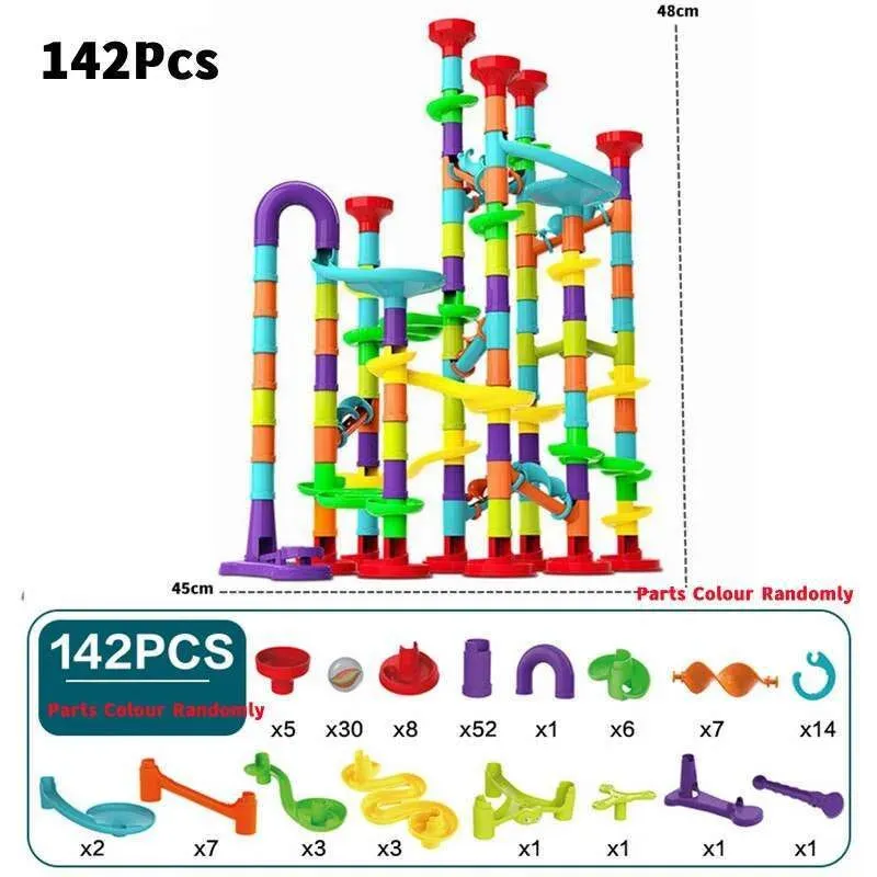 142Pcs Piece DIY Marble Run Race Set