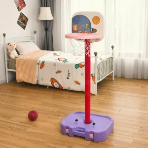 2 in 1 Adjustable Kids Basketball Hoop Set-Purple