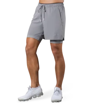 2Way Active Shorts With Leggings -Grey