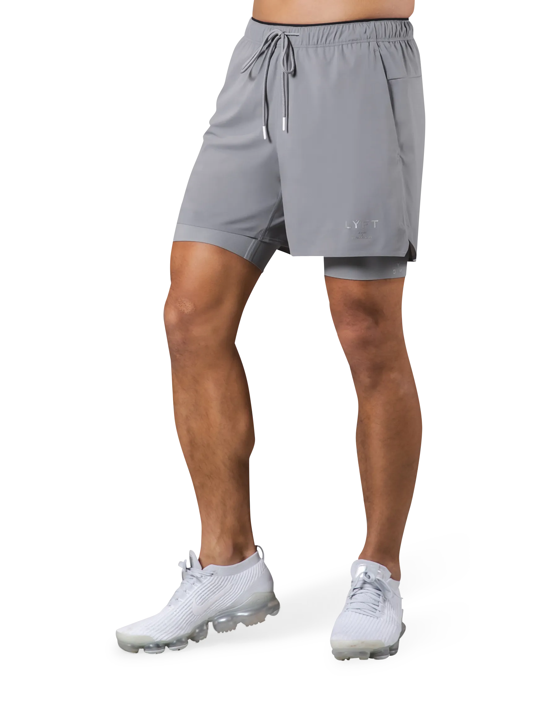 2Way Active Shorts With Leggings -Grey