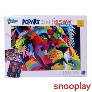 3 in 1 Pop Art Jigsaw Puzzle for Kids (3 Different Puzzles in 1 Set)