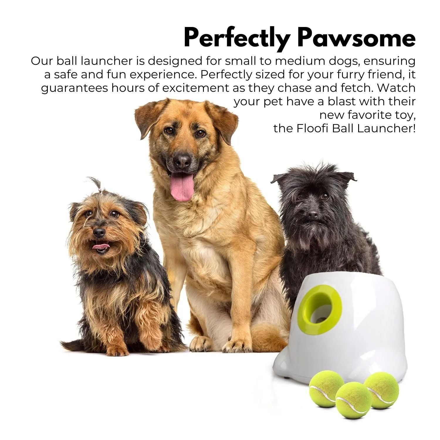 Adjustable Distance Automatic Dog Ball Launcher, Green - Floofi