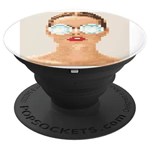 Amazon.com: Lady with Glasses Design, pixelated - PopSockets Grip and Stand for Phones and Tablets: Cell Phones & Accessories