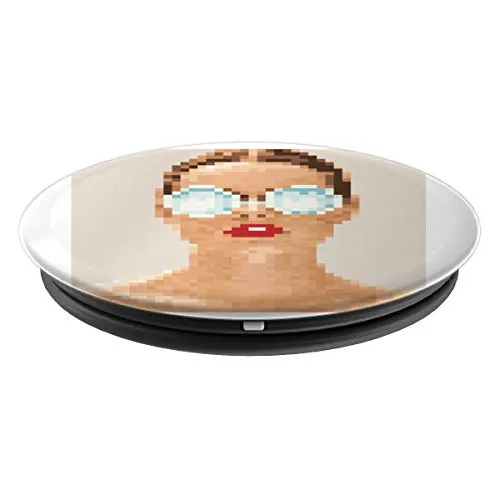 Amazon.com: Lady with Glasses Design, pixelated - PopSockets Grip and Stand for Phones and Tablets: Cell Phones & Accessories