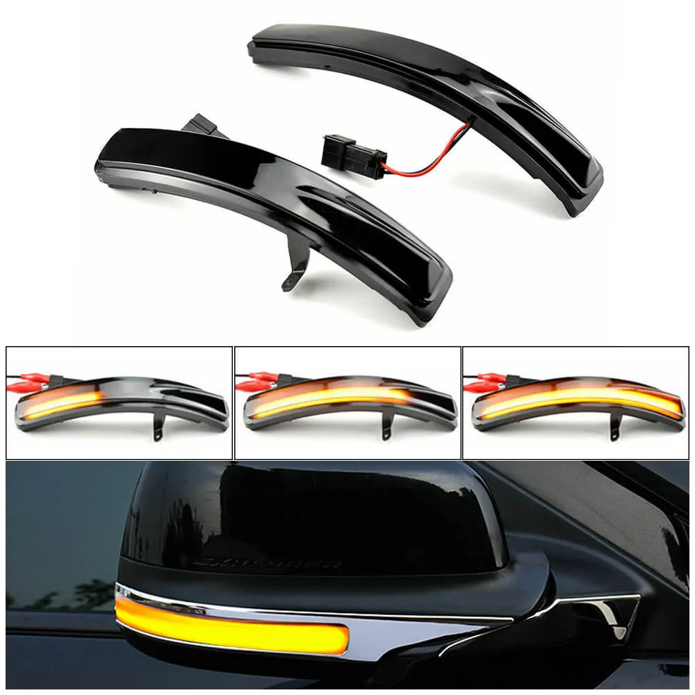 Amber Sequential Dynamic LED Side Mirror Turn Signal Light for 2011-2019 Ford Explorer