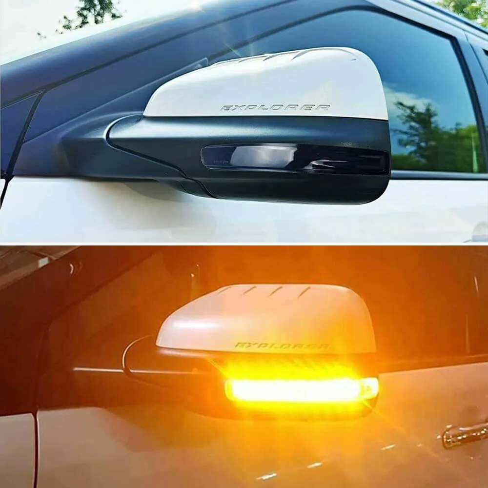 Amber Sequential Dynamic LED Side Mirror Turn Signal Light for 2011-2019 Ford Explorer