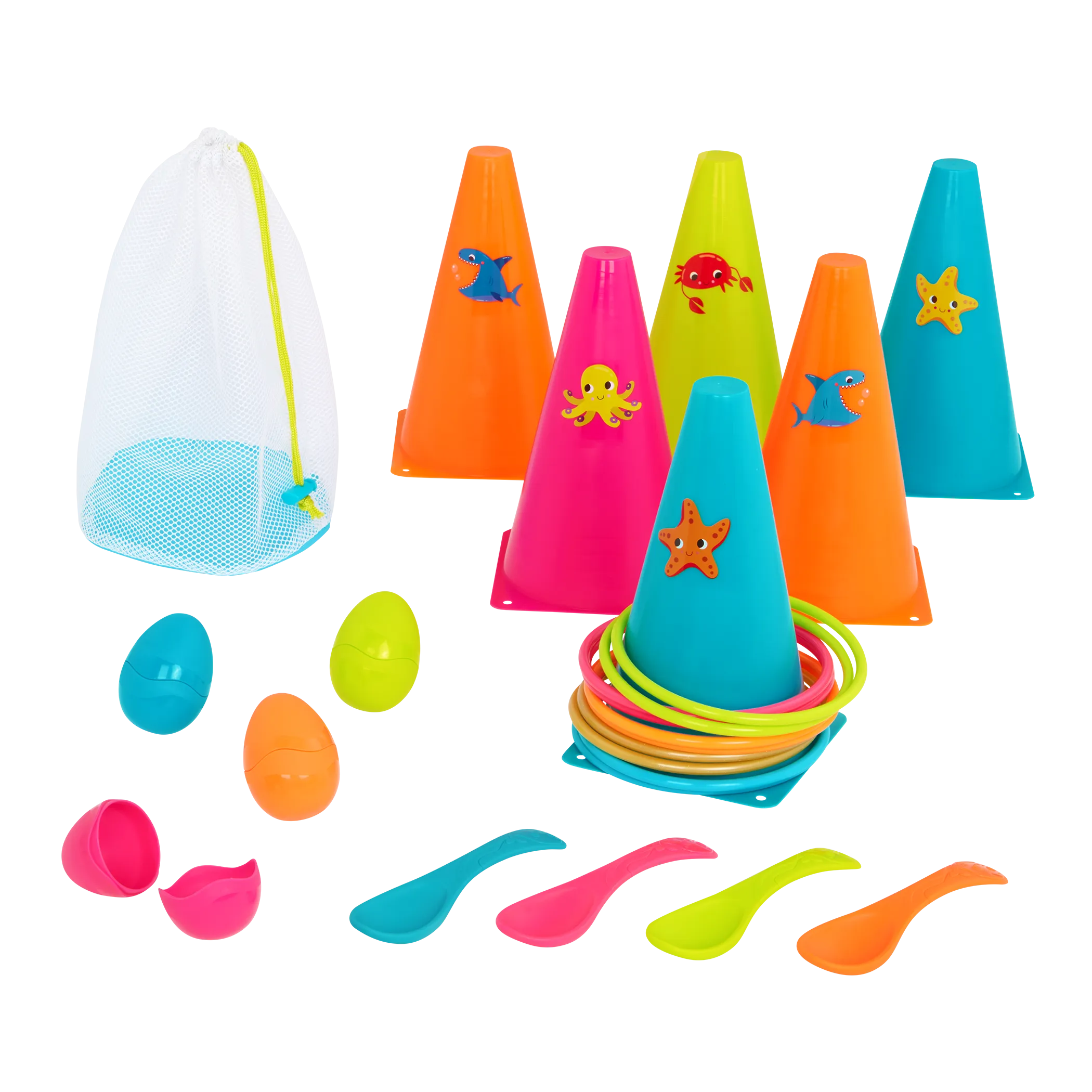 B. toys - Summer Cone Toss With Spoon Balancing Game