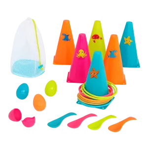 B. toys - Summer Cone Toss With Spoon Balancing Game