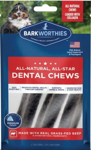 Barkworthies 5 Inch 3 Pack Dog Dental Chews