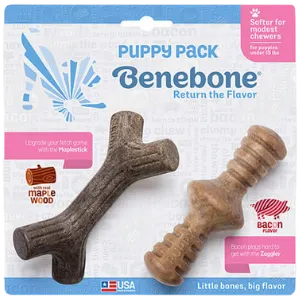 Benebone Puppy Pack Zaggler Chew Toy, 2 pack