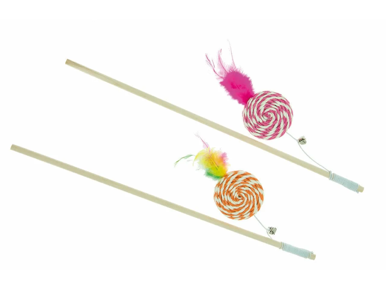 Cat toy Cane with sisal sweet and feathers