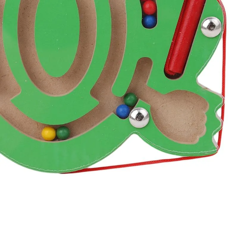 Children Magnetic Maze Toy Kids Wooden Puzzle Game Toy Kids Early Educational Brain Teaser Wooden Toy Intellectual Jigsaw Board