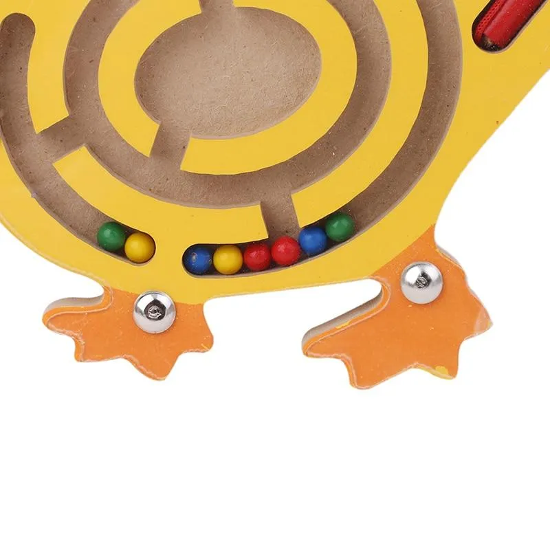 Children Magnetic Maze Toy Kids Wooden Puzzle Game Toy Kids Early Educational Brain Teaser Wooden Toy Intellectual Jigsaw Board