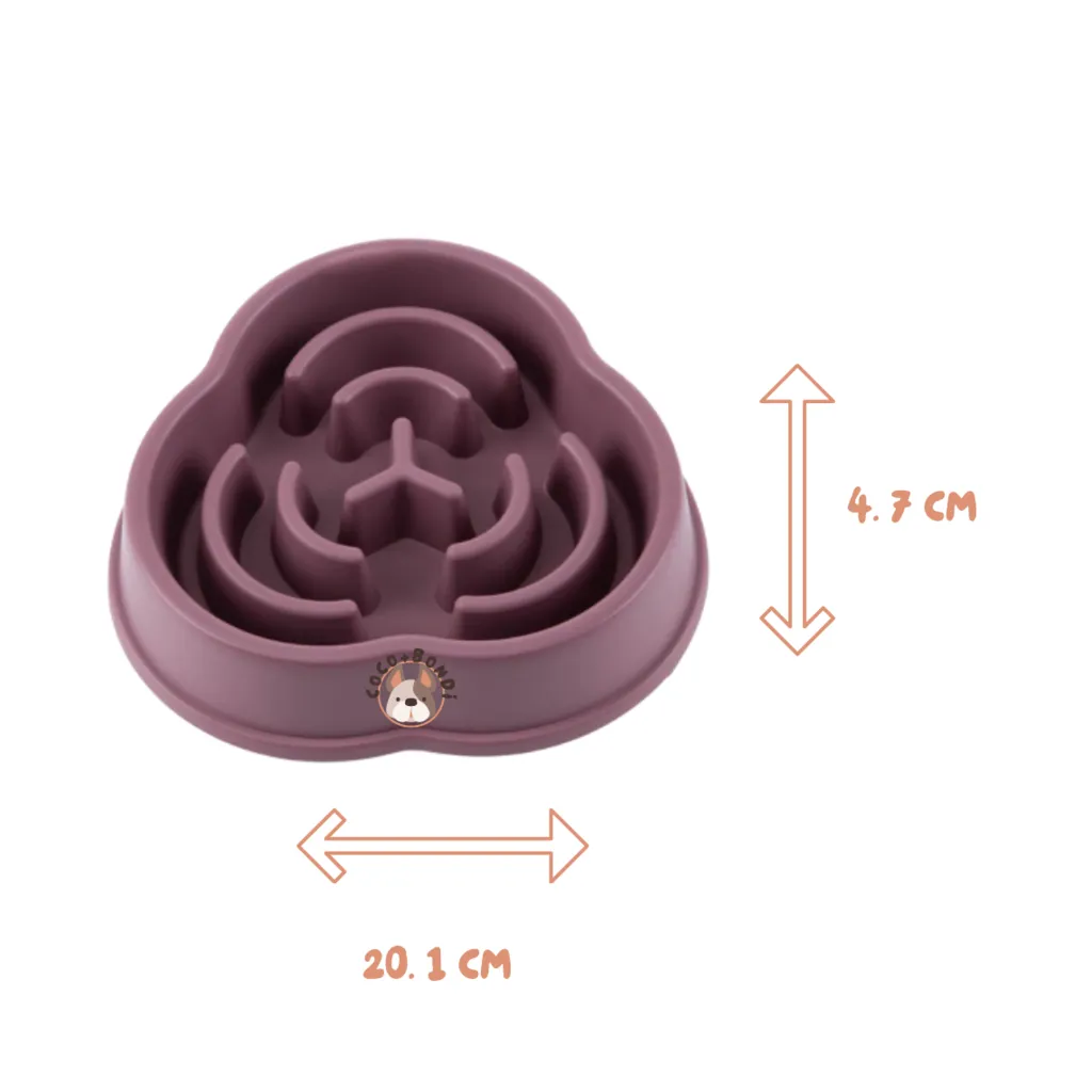 Dog Slow Feeder Bowl: Purple Maze