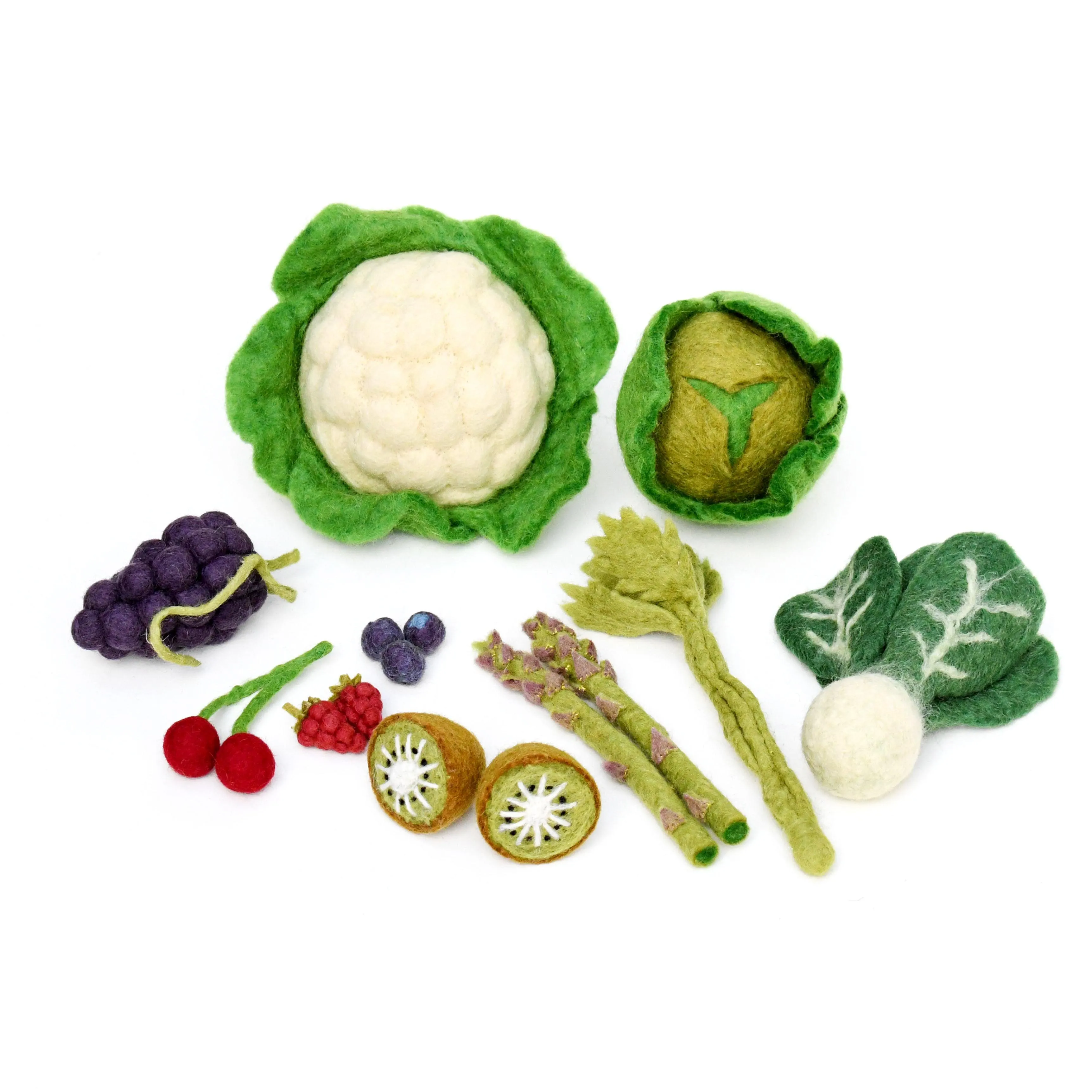 Felt Vegetables and Fruits Set C (Set of 15 pieces)