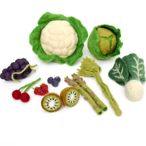 Felt Vegetables and Fruits Set C (Set of 15 pieces)