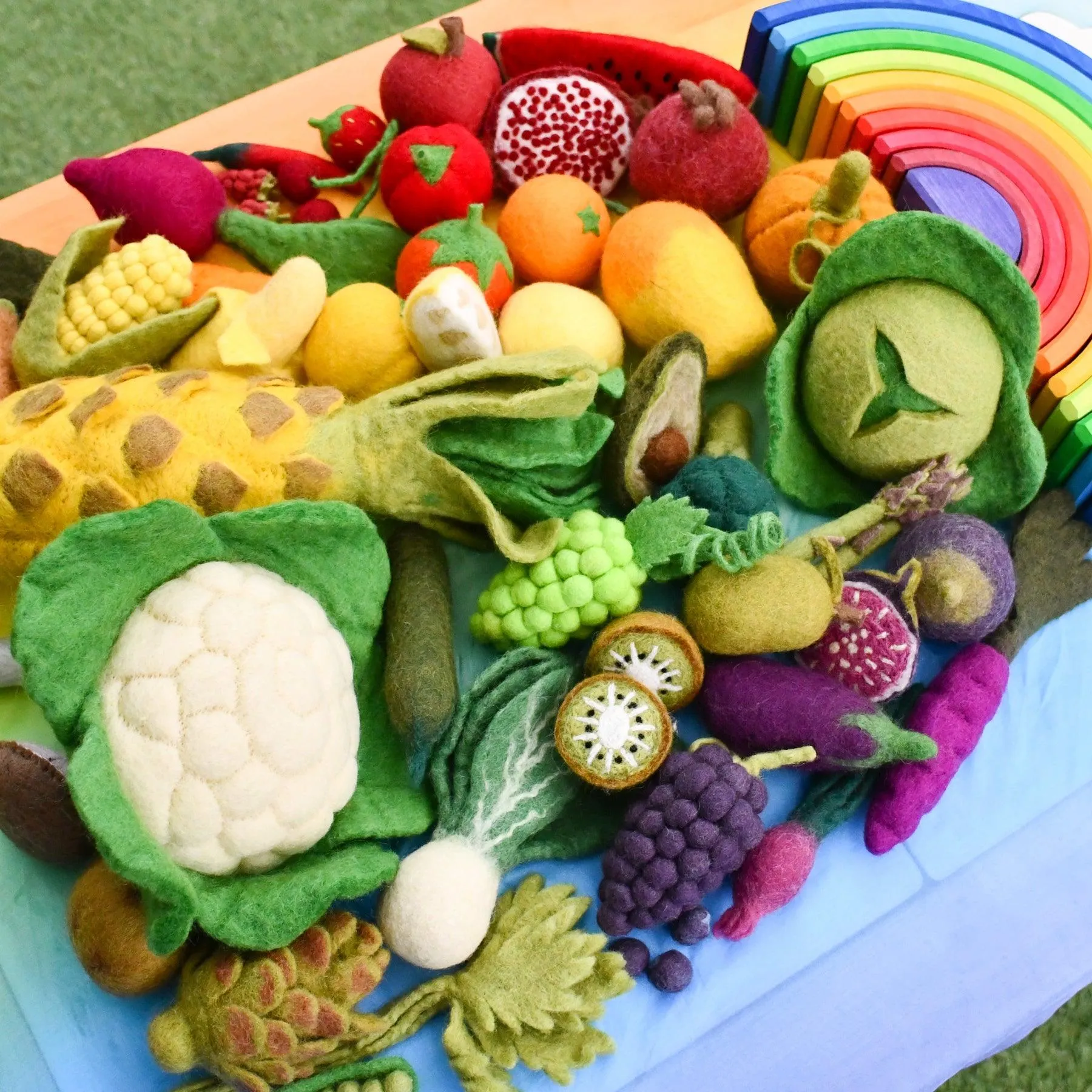 Felt Vegetables and Fruits Set C (Set of 15 pieces)