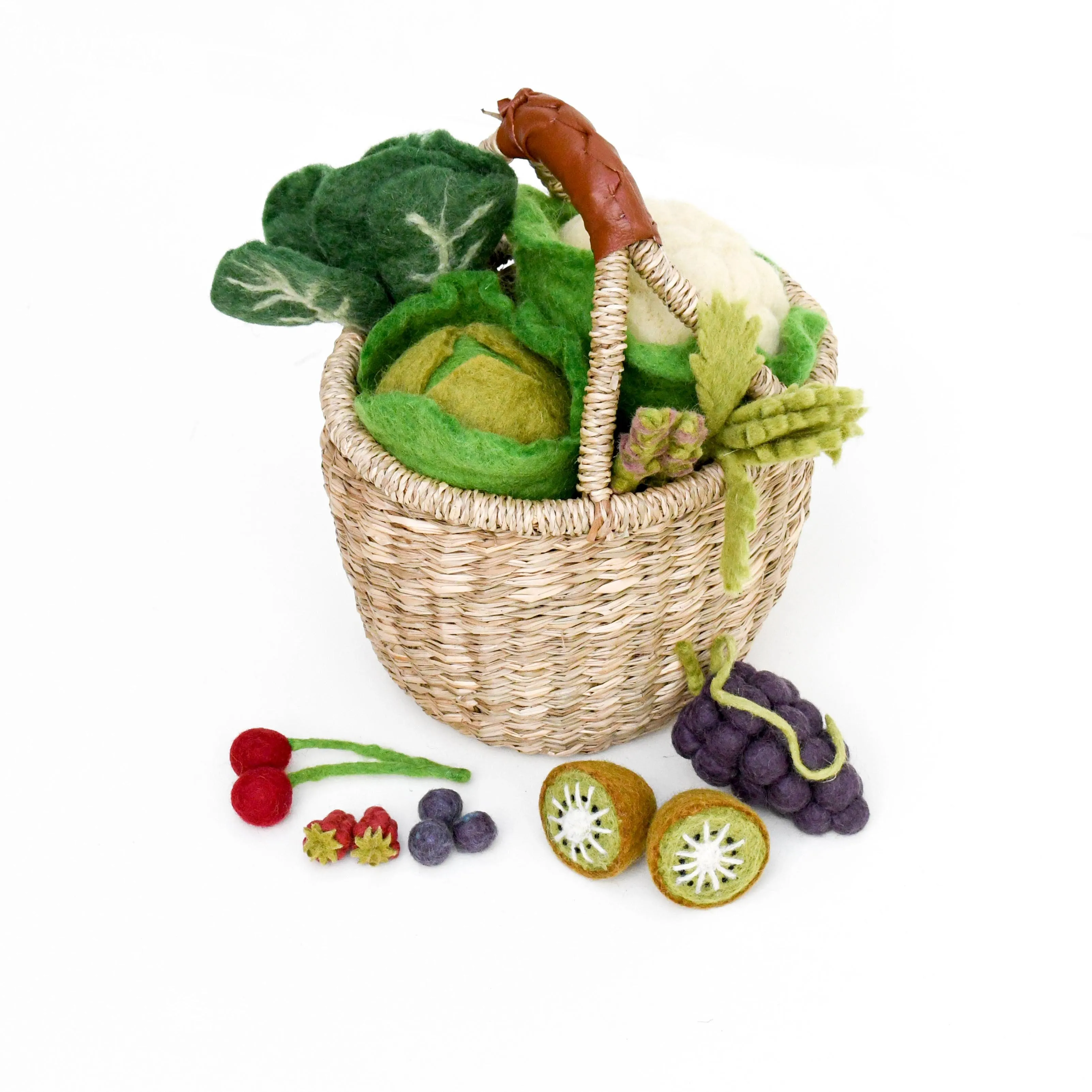 Felt Vegetables and Fruits Set C (Set of 15 pieces)