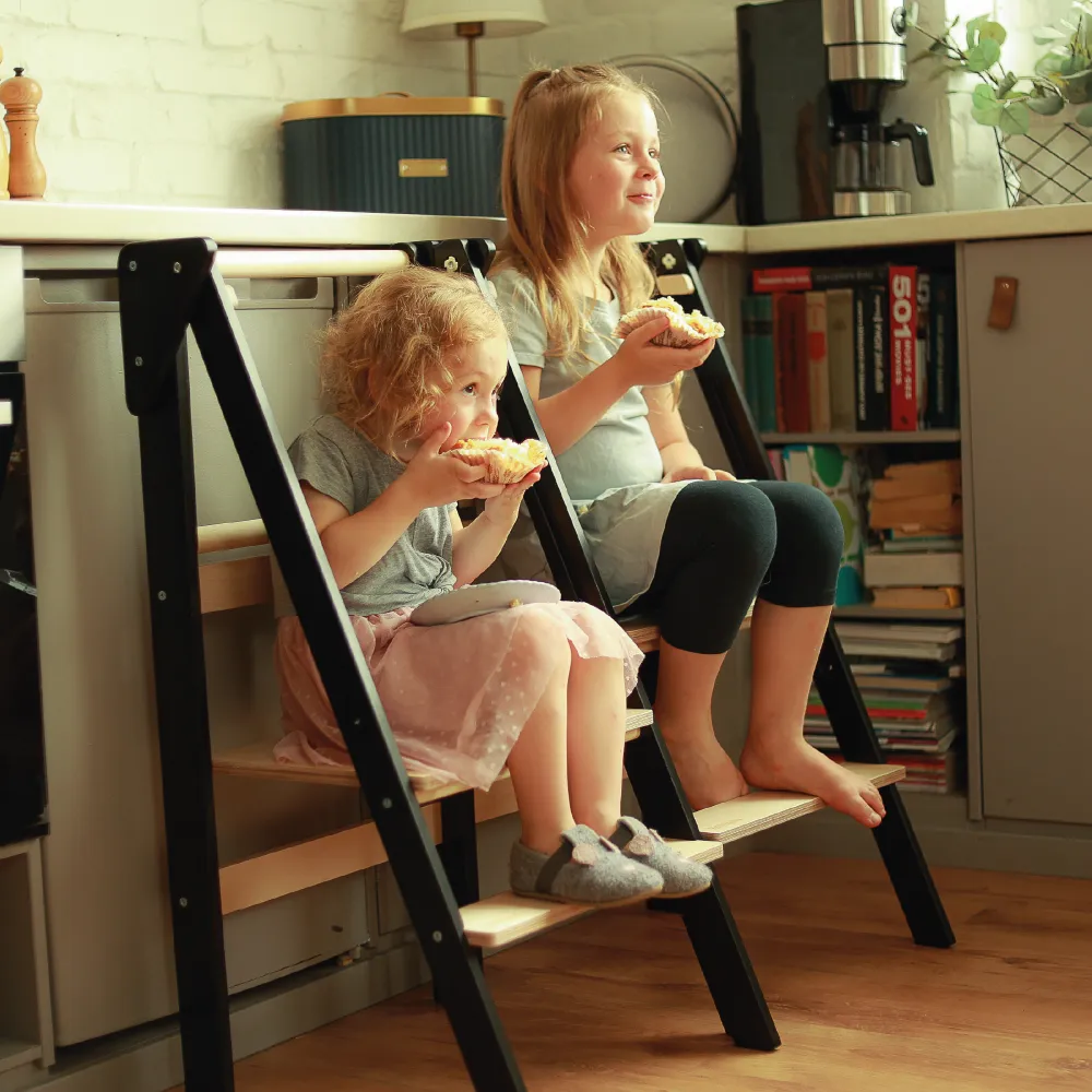 Foldable learning kitchen tower Grey