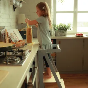 Foldable learning kitchen tower Grey