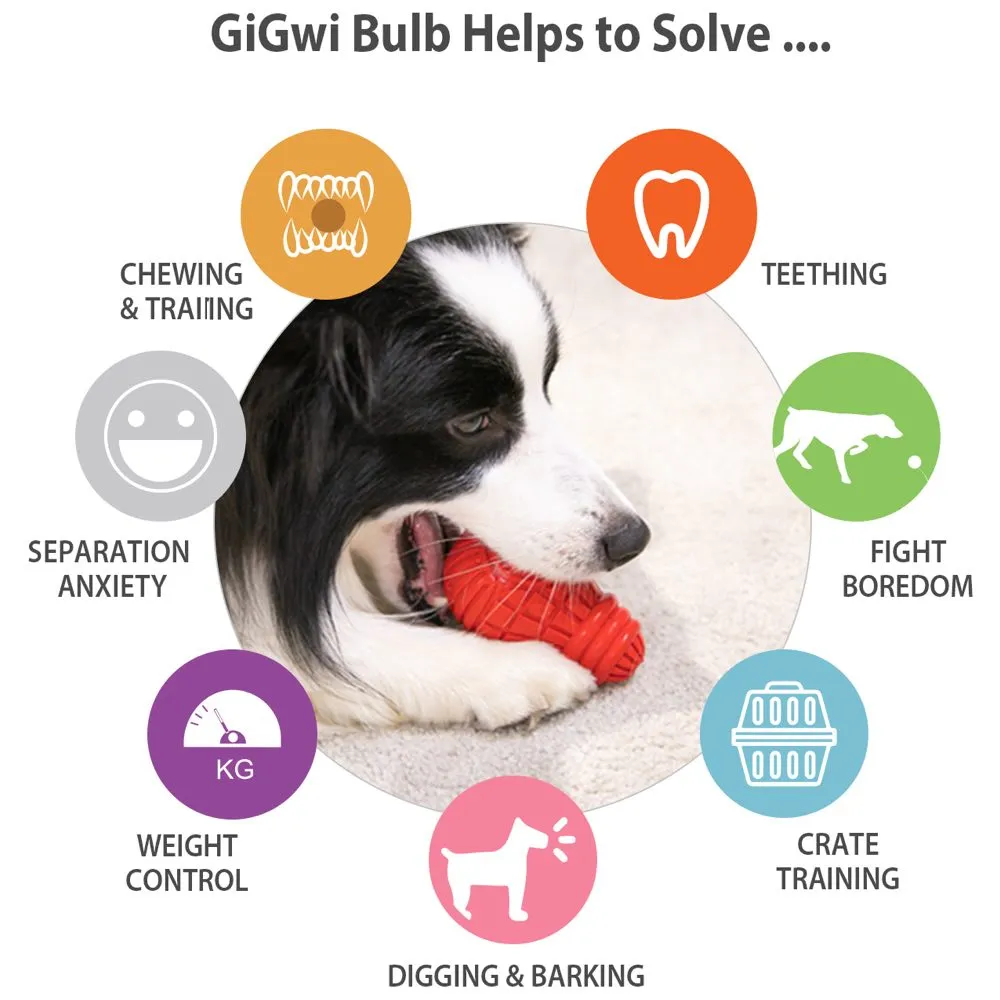 Small GiGwi Bulb Treat Dispenser Rubber Dog Toy with Optimized Title