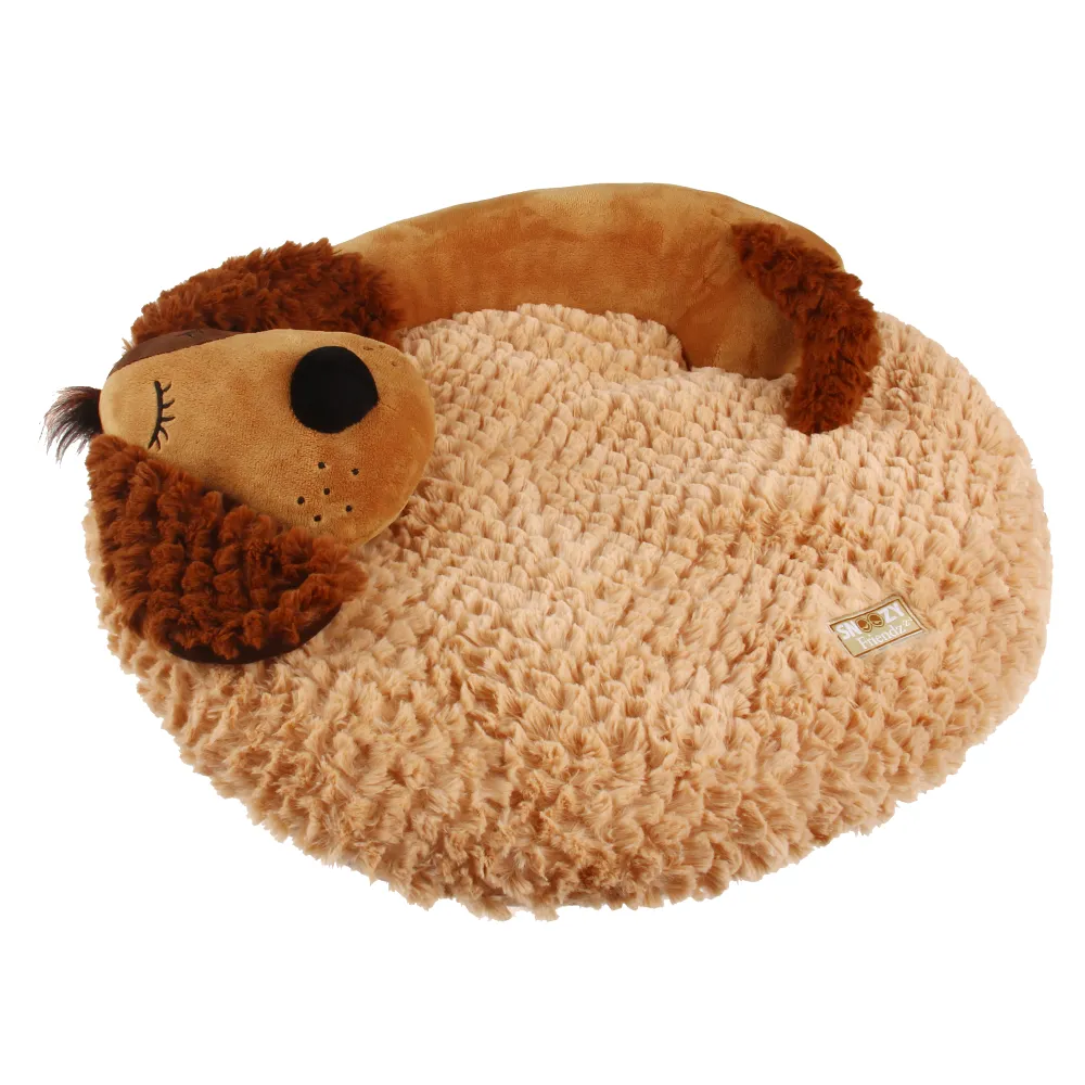 GiGwi Snoozy Friends 3D Shape Dog Sleepy Cushion for Cats and Dogs (Brown)