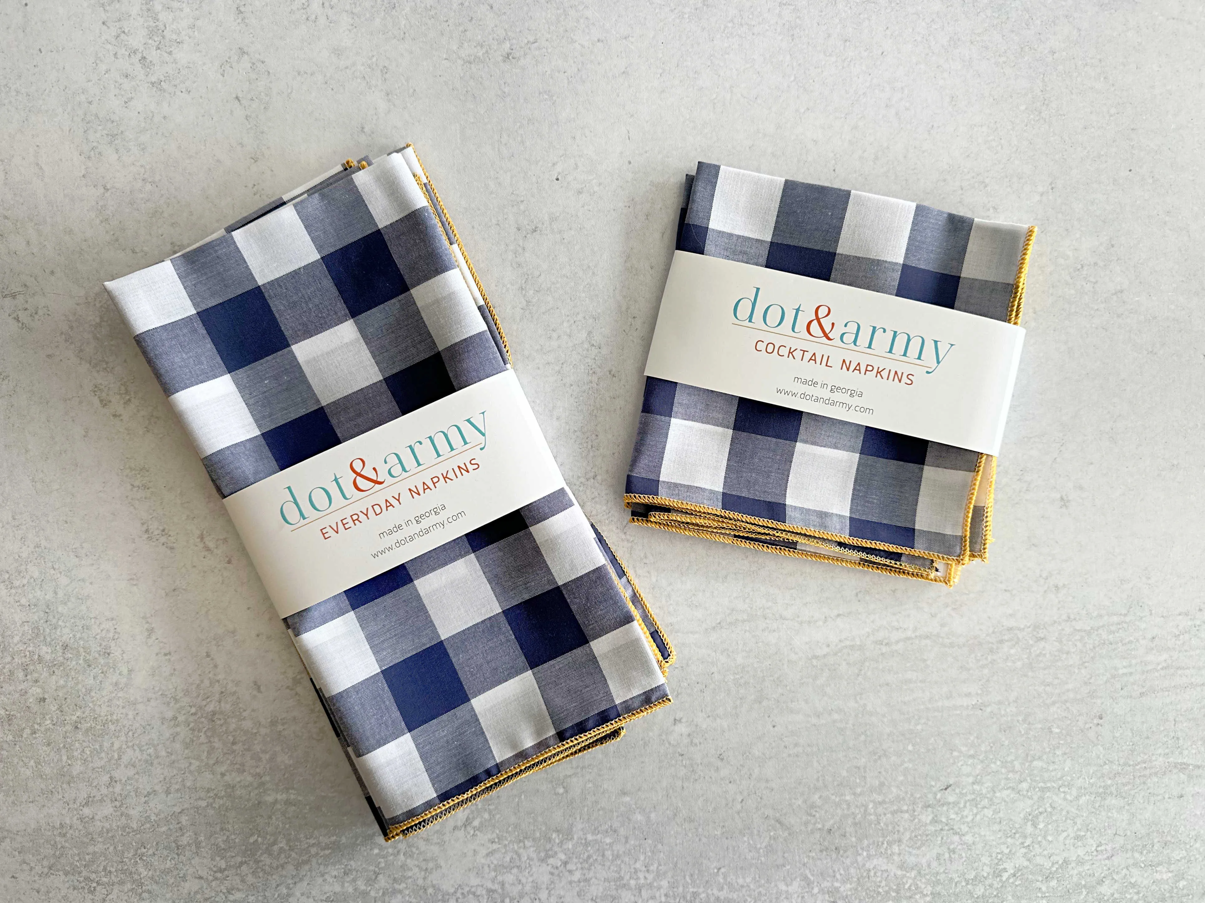 Gingham Check Cloth Napkins, set of four