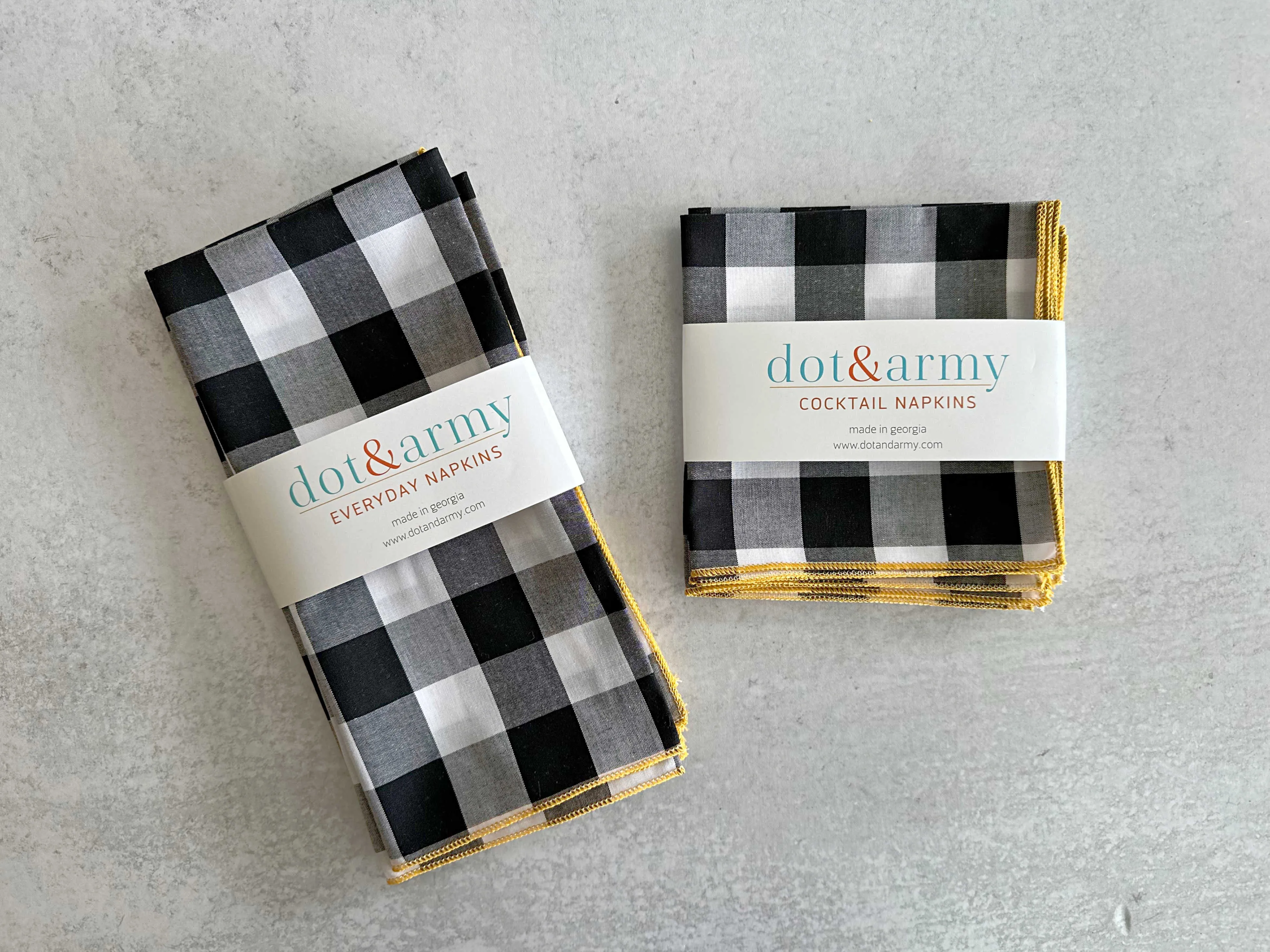 Gingham Check Cloth Napkins, set of four