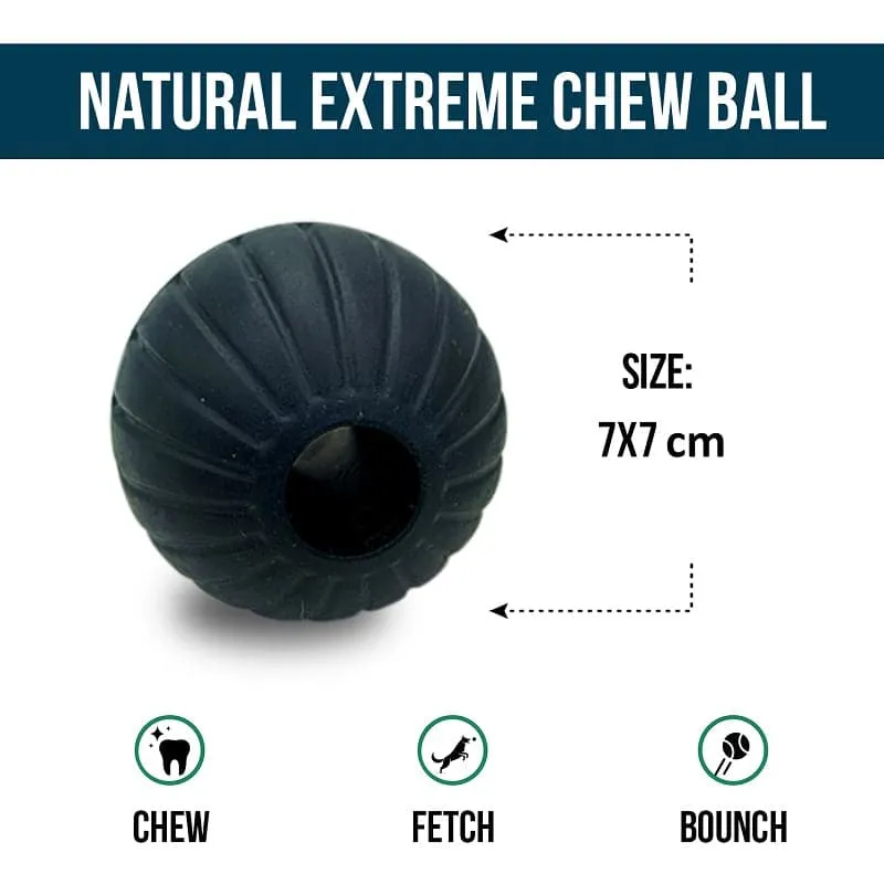 Goofy Tails Extreme Natural Rubber Ball for Dogs |  Durable Ball for Aggressive Chewers