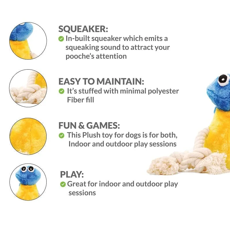 Goofy Tails Furry Bird Plush Toy For Dogs | Squeaky Toys For Puppy | Rope Toys For Dogs