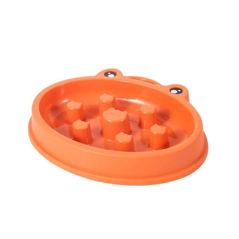 Goofy Tails Slow Feeder for Dogs | Anti-Skid Dog Bowls for Breeds- Frog