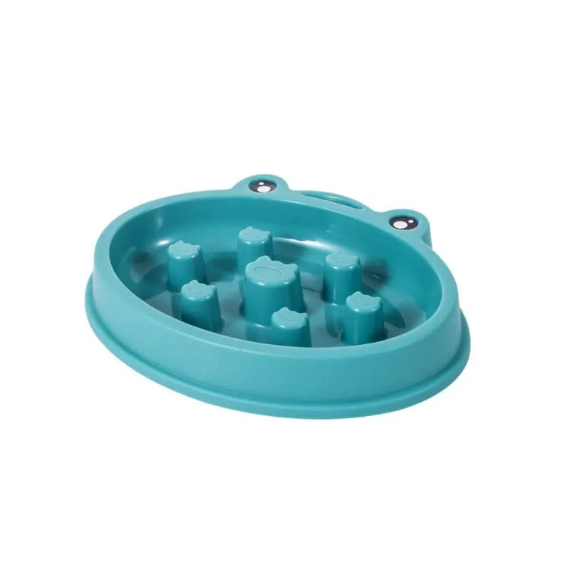 Goofy Tails Slow Feeder for Dogs | Anti-Skid Dog Bowls for Breeds- Frog