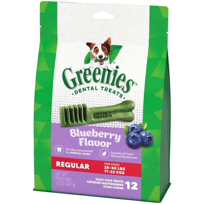 GREENIES Blueberry Regular Dental Treats, 12 Count