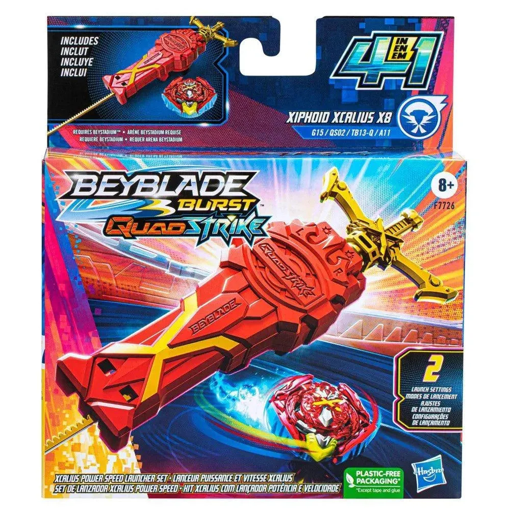 Hasbro Beyblade Burst QuadStrike Xcalius Power Speed Launcher Pack