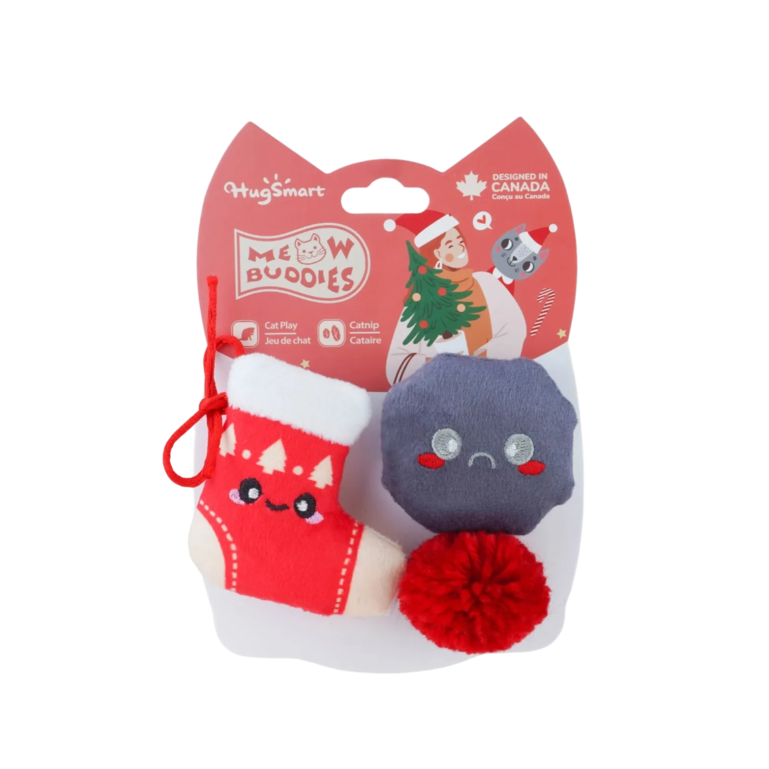 Hugsmart Pet Holiday Feline Lump of Coal Cat Toy