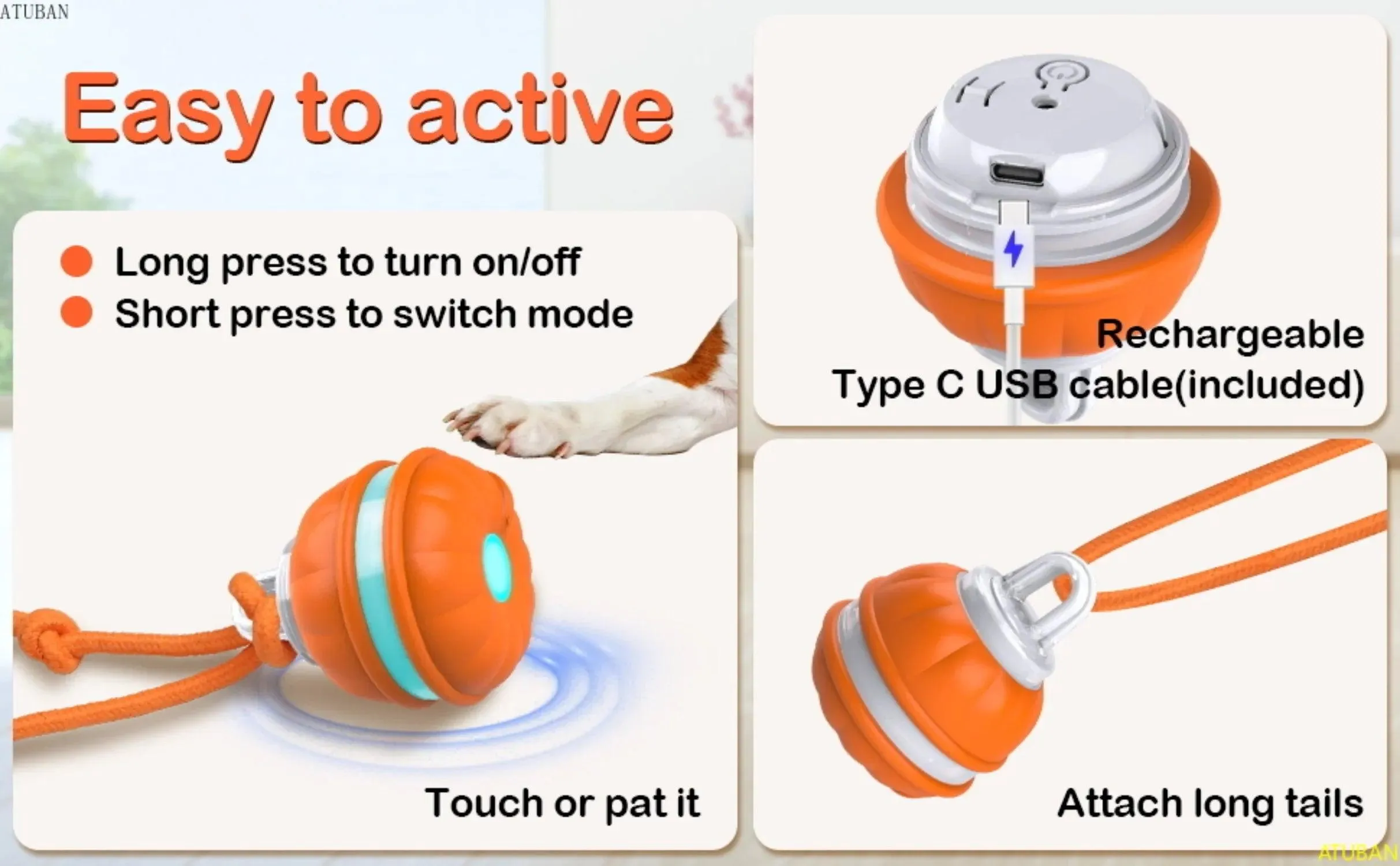 Motion-Activated Interactive Dog Ball Toy