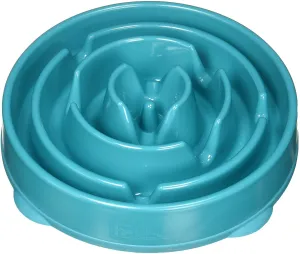 Outward Hound Teal Dog Slow Feeder Bowl