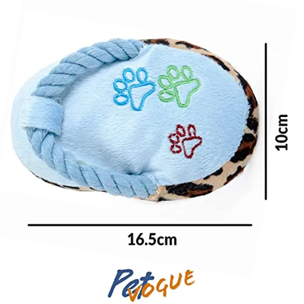 Pet Vogue Sandal Shaped Plush Toy for Dogs (Blue) | For Soft Chewers