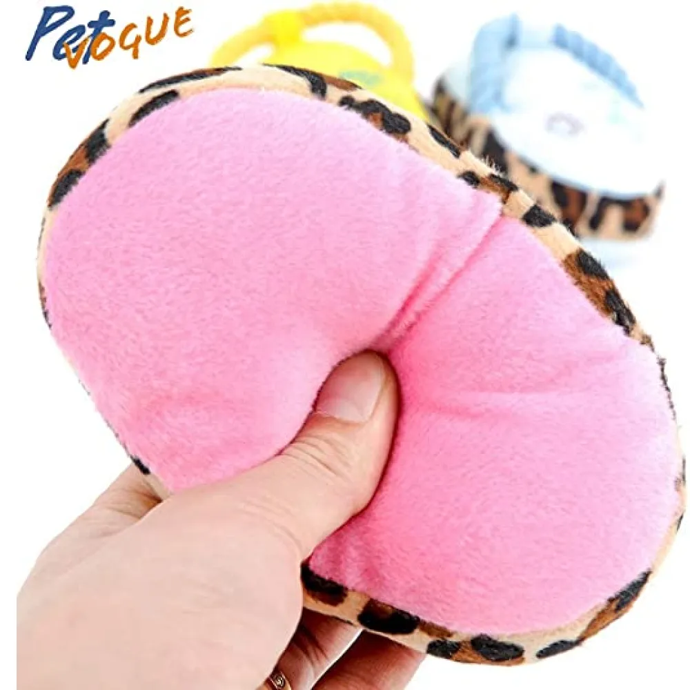 Pet Vogue Sandal Shaped Plush Toy for Dogs (Blue) | For Soft Chewers