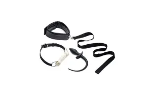 Puppy Play Set incl Gag, Plug and Collar Black