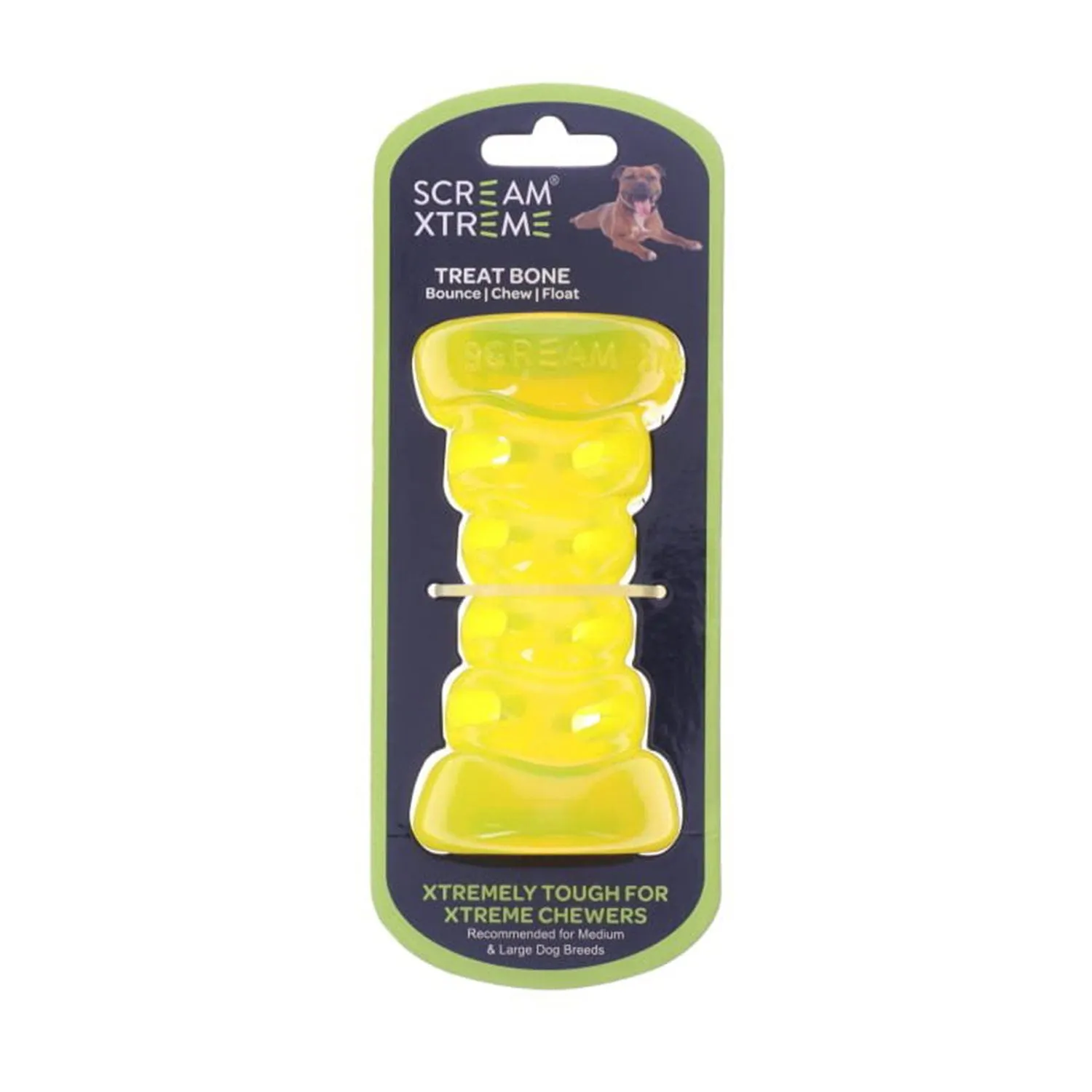 Scream Xtreme Treat Bone Dog Toy