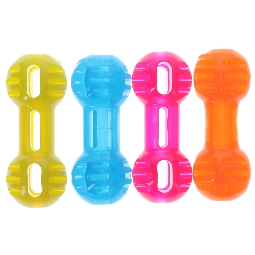 Scream Xtreme Treat Dumbbell Dog Toy Orange Extra Large