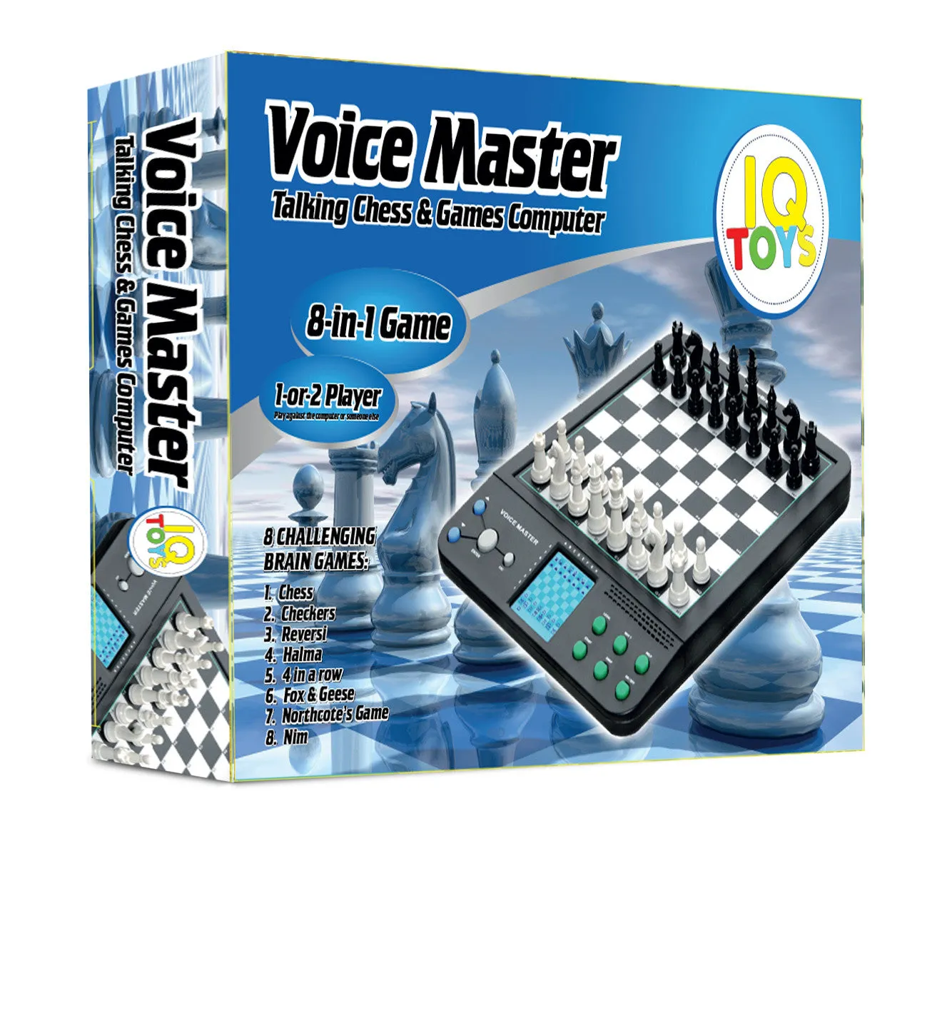 Voice Master Electronic Chess and Checkers Set with 8-In-1 Board Games